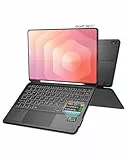 Doohoeek Tastatur Hülle mit LCD-Display für Samsung Galaxy Tab S11 2025 11 Zoll(SM-X730/736B) – Abnehmbare Bluetooth Tastatur mit Trackpad & 7 Farben Hintergrundbeleuchtung, wiederaufladbar, QWERTZ