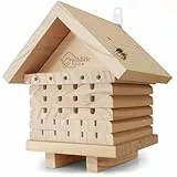 WILDLIFE HOME Bienenhotel aus Naturholz I Insektenhotel, Bienenhaus, Nisthilfe Unterschlupf für Wildbienen, Bienen I Wildbienenhotel für Garten & Balkon