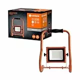 LEDVANCE Worklight LED Akku - 110° LED Baustrahler 10W mit 4 Std. Akkulaufzeit, 1600 Lumen, 4000 K kaltweiß, IP 44 Spritzwasserschutz, schwenkbarem Leuchtenkopf, als Innen- und Außenlampe, 20W