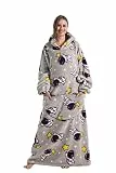 Pterygoid Verlängert Übergroße Hoodie Decke, Sweatshirt mit Taschen und Kapuze, Decken Damen, Superweiche Warme Kuschelpullover TV, Tragbare Für Herren Frauen Erwachsene, L-5XL
