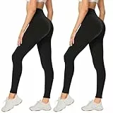 AMIYOYO 2er Pack Leggings für Damen High Waist Leggins Blickdicht Elastische Bauchweg Hosen Weiche Sporthose für Yoga Fitness Outdoor Freizeit