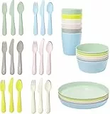 Ikea Geschirrset KALAS Schälchen, Teller, Besteck und Becher für Kinder - robustes Polypropylen - spülmaschinenfest