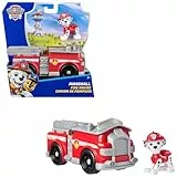 PAW PATROL - Marshall-Figur mit Feuerwehr-Fahrzeug, stabiles Basis-Fahrzeug, authentisches Spielzeug zur Serie für Kinder ab 3 Jahren