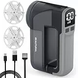 BEAUTURAL Fusselrasierer, Wiederaufladbarer Flusenentferner Elektrisch, 3 Geschwindigkeiten, 6-Klingen Leistungsstarker Wollrasierer mit Großem Behälter für Kleidung Möbel Decken Wolle