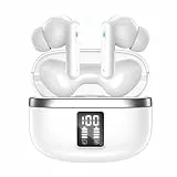 JBMI Kopfhörer Kabellos Bluetooth 5.3, In Ear mit 4 ENC Mikrofon Bluetooth Kopfhörer, 60 Std Stereo Noise Cancelling Earbuds, USB-C, IP7 Wasserdicht Ohrhörer (Perla)