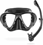 CRESSI Combo Big Eyes+Alpha UD Black/Black - Kombo Set Maske Big Eyes Evo und Schnorchel Alpha UD, zum Tauchen und Snorkeln, Schwarz/Schwarz, Einheitsgröße, Erwachsene