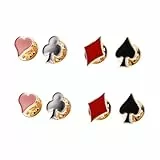 Garneck Emaille Pin Set - 8 Stück Anstecker Kartenspiel Mit Herz - Und Spielkarten Motiven Für Kreative Outfits Und Accessoires Ideal Für Poker Abende Und Spieleabende