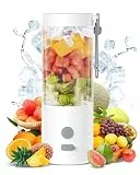 ViKKent Tragbarer Mixer Smoothie Maker to go 450ml, Mini Standmixer mit 6 Ultrascharfen Klingen, Wiederaufladbarem Typ-C Portable Blender mit Reisedeckel für Babynahrung, Reisen,porzellanweiß
