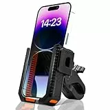 Golfwagen Handyhalterung, Golfwagen Handy Halterung Kompatibel mit CarvYamaha Icon, Handyhalterung kompatibel mit iPhone, Galaxy, Google Pixel, Golfwagen-Zubehör, Handyhalter Fahrrad (Schwarz-Orange)
