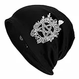 YINGD Strickmütze Pentagramm Kranz Wicca Hexe heidnische Beanie Mütze Unisex Winter Warme Mütze, #782, One size