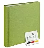 goldbuch 31805 Fotoalbum Summertime Trend, 30 x 31 cm, Fotobuch mit 100 weißen Seiten mit Pergamin-Trennblättern, Album zum Einkleben von Fotos, Einband aus Leinen, Erinnerungsalbum, Hellgrün