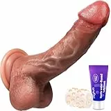 PRONFANS 20.5CM Realistischer Dildo Dicker Fester Anal Dildo Penis mit Stärkerem Saugnapf und Großen Hoden, Dildos aus Weichem Silikon, Sex Spielzeug für die Männer Frau Paare Sex Toys