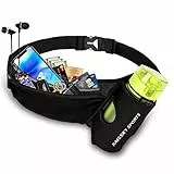Laufgürtel für Handy,Bauchtasche Damen Herren,Zubehör, Gürteltasche mit Getränkehalter,Verstellbarer Gurt Sports Trinkgürtel für Joggen,laufgurt joggen Running Belt bis zu 7 Zoll