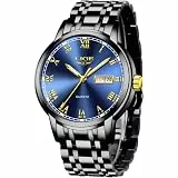 LIGE Armbanduhr Herren Blau, Uhr Herren Quarz-Analoguhr, Herrenuhr mit Kalender, Edelstahlarmband 3ATM Wasserdicht, Goldfarbene Leuchtzeiger, Schöne Geschenke, Business Outdoor Erholung