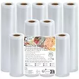 YISH Vakuumierbeutel 9 Rollen：Vakuumierfolie 15/20/28x300cm, Vakuumbeutel Lebensmittel für Vakuumiergerät/sous Vide/Mikrowellen, Vakuumbeutel Lebensmittel aus Lebensmittelechten Materialien
