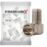 Premium X 10x F-Stecker F-Quickstecker SAT Schnell F-Kupplung 90°Winkel Verbinder