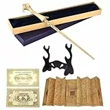 CJBIN Voldemort Zauberstab, 37CM Zauberstab Voldemort aus Stahlkern und Harz, Voldemort Zauberstab in Geschenkbox mit Karte, Stationsticket, Landkarte, und Halter