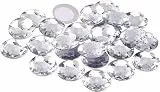 FINGERINSPIRE 50Pcs 30mm Flache Rückseite Runde Acryl Strass Selbstklebende Kunststoff Kreis Edelsteine ​​Aufkleben Juwelen (Kristall) für Kostümherstellung Bling Aufkleber
