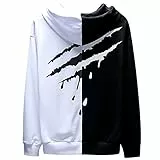 XIAOYAO Hoodie Herren Long Sleeve Bunt Kapuzenpullover Streetwear Sweatshirt Urban Pullover Casual Kapuzenpulli