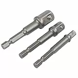 Draper 3-teiliges Schlag-Steckschlüssel-Set, 1/4-Zoll-Sechskant x 1/4 Zoll, 3/8 Zoll und 1/2 Zoll Vierkantantriebsadapter, Schlagschrauber, Schraubenschlüssel, Ratschen und Schraubendreher, 00005