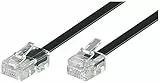 Goobay 68530 Telefonkabel RJ11 Stecker auf RJ45 Stecker Flachkabel RJ11 Kabel für Faxgerät DSL Modem VDSL Router Kabel ISDN DSL Kabel Schwarz 3m