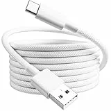 Extra Langes 5M USB C Ladekabel, 3.1A Schnellladekabel, USB anf Typ C Kabel geflochten für PS5 Controller, Samsung Galaxy S10/S9/S8 Plus, Note 10 9 8, LG V30 V20 G6 G5, Moto, LG, HUWEI, Mi9/8,etc Weiß