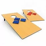 Wikinger Cornhole Spiel Outdoor, 2er Cornhole Holz Set von Carromco, Bean Bag Toss Cornhole Game mit 6 Cornhole Wurfsäcken