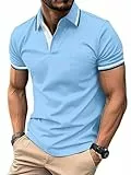 LLdress Herren Kurzarm Poloshirt Atmungsaktiv Schnelltrocknend Tshirt Freizeit Sport Sommer Poloshirts Männer Knopfleiste Polohemd