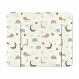 Julius Zöllner Wickelauflage Softy 75x75 cm - Wickelunterlage - wasserdicht und abwischbar - Made in Germany – Oeko-Tex Standard 100 – Wild Friends Allover