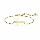 vissen Armband Damen Kreuz Gold Edelstahl Armband Damen Vergoldete Vintage Personalisiertes Zartes Armbänder Modeschmuck Geschenk