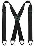 JEMYGINS Herren Outdoor Hosenträger X-Typ längenverstellbar mit Dreieckige Anti-Rutsch-Schnalle Schwarz