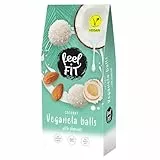 Feel FIT Veganela Balls, vegane Kokosnusspralinen mit ganzen Mandeln im Inneren und Kokosmilchcreme, ohne Zuckerzusatz, ohne Palmöl (6 x 63 g)
