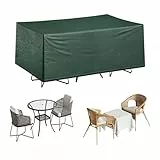 WOLTU Schutzhülle für Möbelsets, 193x136x88 cm, Abdeckung für Gartenmöbel Sitzgruppe, Abdeckhaube aus PE, Plane UV-Beständig wasserabweisend winterfest reißfest, Grün