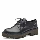 MARCO TOZZI Damen Schnürschuhe aus Kunstleder Plateau, Schwarz (Black/Khaki), 38