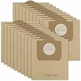 Fishoney 20 Stück WD3 Staubsaugerbeutel für Kärcher 6.959-130.0, Papier filterbeutel für WD3, 1629-800.0, MV3, A2201/2204/2504/2554/2251/2604 Kärcher WD3 Beutel Staubsauger Papierbeutel