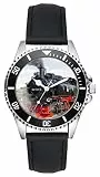 KIESENBERG Herrenuhr Armbanduhr Eisenbahn Dampflok Geschenk Zugführer Lokführer Artikel Idee Fan Analog Quartz Lederarmband Uhr L-2796