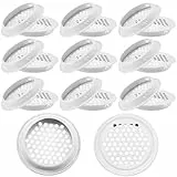 NAROSEBE 20 Stück Lüftungsgitter Rund 53mm Belüftungsgitter Edelstahl Entlüftungsloch Lüftungsabdeckung Rund Türlüftungsgitter Lüftungsloch Lüftungsklappe Lüftungsauslass Rund (Weiß-53mm)