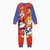 Disney Mickey Mouse Offizieller Jungen Einteiler, Schlafanzug, All-in-One-Pyjama mit Mickey Mouse, Donald Duck, Goofy und Pluto, Rot/Blau, Alter 2–8 Jahre, rot / blau, 3-4 Years