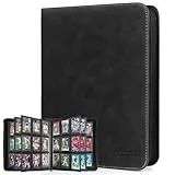 JoyHood Top Loader Binder - 9 Taschen Sammelkarten Album - Halten 252 Top Loaders, Top Loader Album für Sammelkarte und Sportkarten(Dunkel, 9 Taschen)