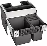 BLANCO SELECT II XL 60/3 Orga | Abfall Müllsystem | für 60 cm breite Unterschränke | Auszugssystem zur Frontanbindung | Orgaschublade | 1 x 30l & 2 x 8l Eimer | 1 x Deckel 8l | 400 mm Auszugstiefe