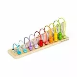 Bigjigs Toys Regenbogen-Zählrahmen (56-teilig) – Lernen von Addition & Subtraktion, Holz-Zahlen & Mathematikspiele, Frühkindliche Lernressourcen für Kinder ab 3 Jahren.