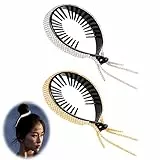 SHULLIN 2 Stück Pferdeschwanz Haarklammern Große Haarklammer Rutschfest Haarspangen Klaue Clips Strass Haarnadel Quaste Haarnadel Haar Accessoires für Frauen Damen Mädchen（Bunt,Golden）