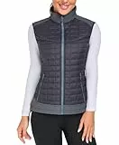 Little Donkey Andy Leichte Puffer Weste Damen Warme Ärmellose Outdoorjacke Wandern Reisen Laufen, Gray M