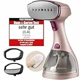 LEBENLANG Steamer Dampfglätter TESTSIEGER - 1500W & 300ml inkl. Bügelhandschuh & Aufsätze I Pro Dampfsteamer für Kleidung & Clothing I Dampfbügeleisen sream Steamers Dampfbügler Dampfgerät Steamen