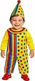 FIESTAS GUIRCA | Clown Baby Kostüm (18-24 Monate) - Mütze und Overall - Zirkus- und Komödie Kostüme für Halloween, Karneval und Kostümpartys - Ideal für Unisex-Babys - Mehrfarbig