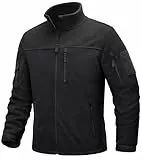 TACVASEN Herren Fleecejacke Military Fleece Army Jacket Warm Jacke Winter für Outdoor (XXL, Schwarz)