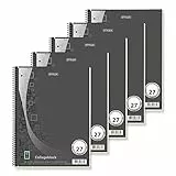 Stylex 43877-P5 - Collegeblock Premium liniert, 5 Stück, DIN A4, 80 Blatt, 90 g/m² Papier, Spiralbindung