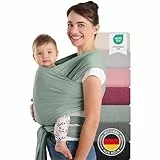 Laleni Tragetuch Baby, Babytragetuch - Babytrage für Neugeborene, 100% weiche Bio-Baumwolle, elastisch bis 15kg