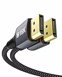 Stouchi 2.5M DisplayPort Kabel 2.1 DP2.1/2.0 Kabel [16K@60Hz,10K@60Hz, 8K@120Hz,4K@240Hz 165Hz 144Hz] Unterstützt 80Gbps HDR DSC1.2a FreeSync G-Sync Display Port 2.1 Kabel für Gaming Monitor-Gray