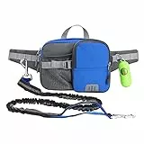 DONGKER Hunde Joggingleine, Freihandleinen Jogging Hundeleine mit Reflektierende Nähte, Bauchgurt und kotbeutelspender zum Joggen, Radfahren, Laufen, Gehen